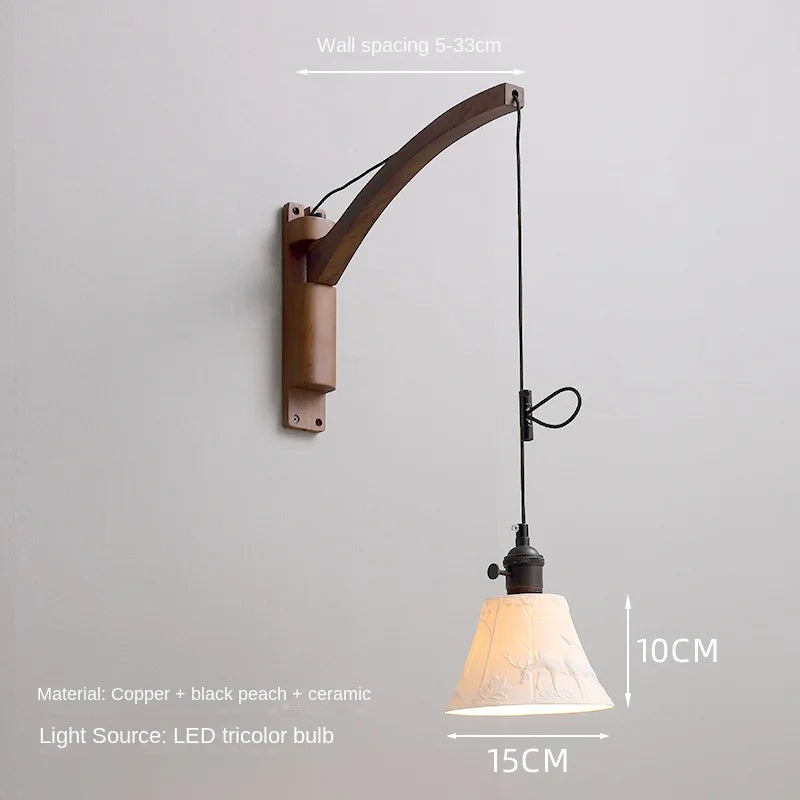 applique murale en bois massif style pêche pour intérieur