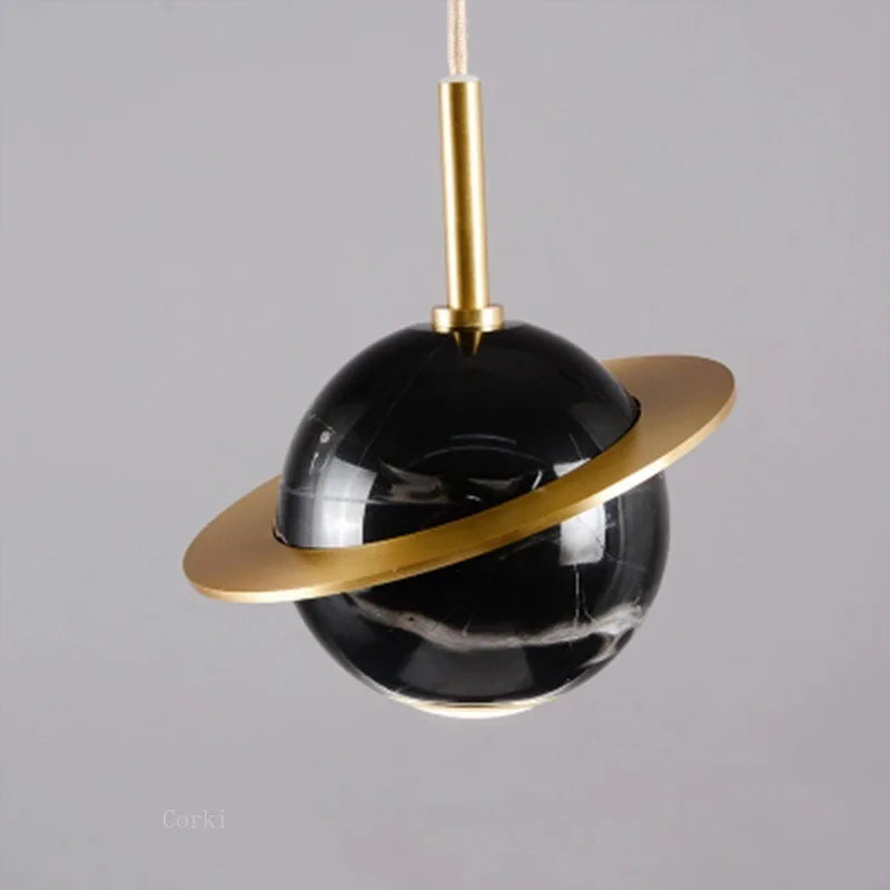 Suspension led marbre design moderne