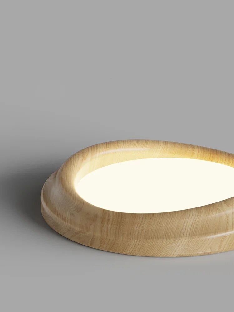 plafonnier imitation noyer crème maison