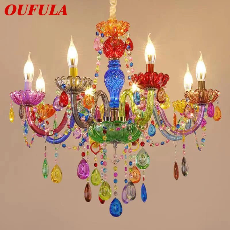 lustre en cristal pour enfants style art bougie