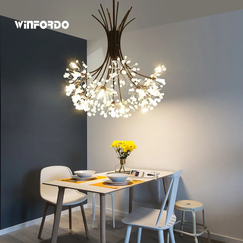 lustre moderne en cristal avec led luminaria lampadario