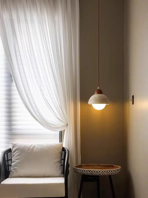 suspension en marbre travertin luminaire décoratif d'intérieur longueur réglable