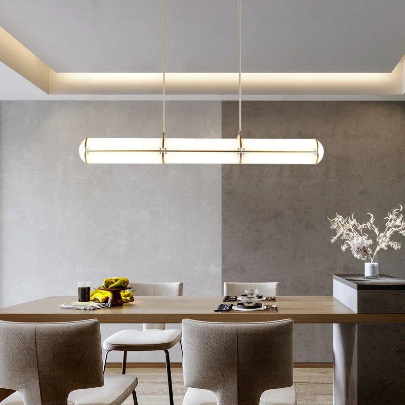 lustre rétro minimaliste design italien avec lampes suspendues acrylique