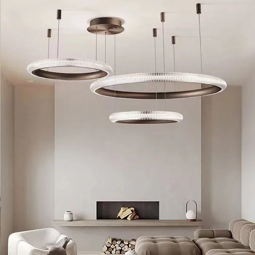 suspension led ronde art déco pour un éclairage élégant