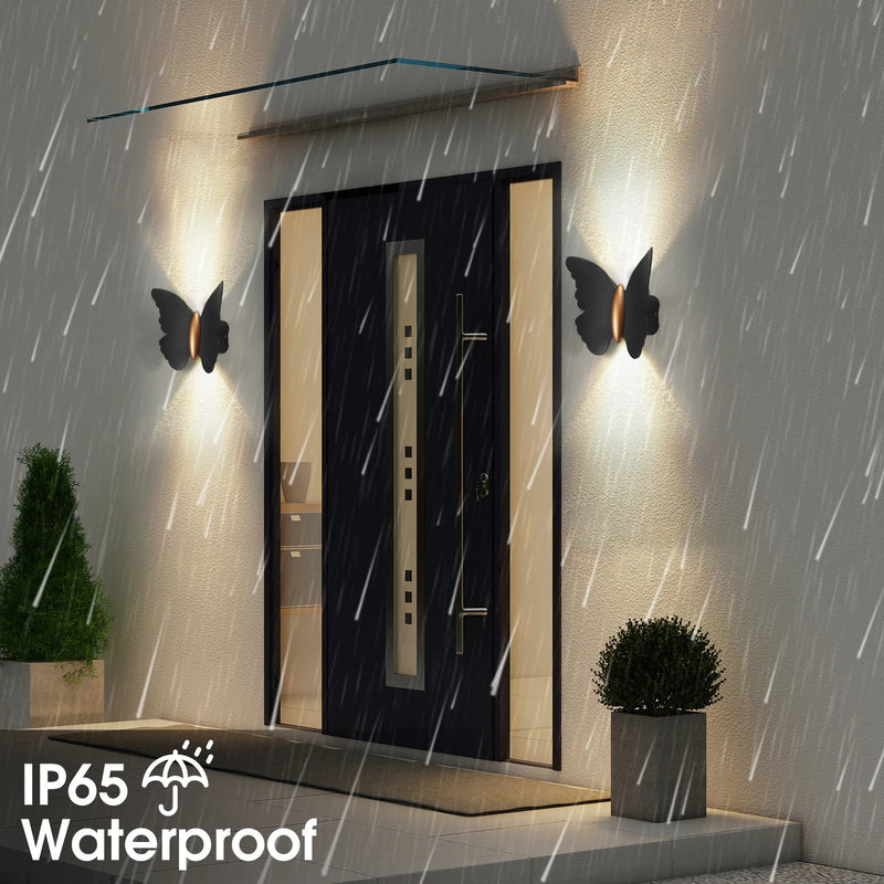 Appliques murales LED modernes 12W IP65 applique murale en métal LED lumières en aluminium LED applique murale papillon blanc LED pour ampoules LED