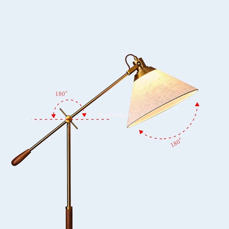 lampadaire bois massif abat-jour pied moderne