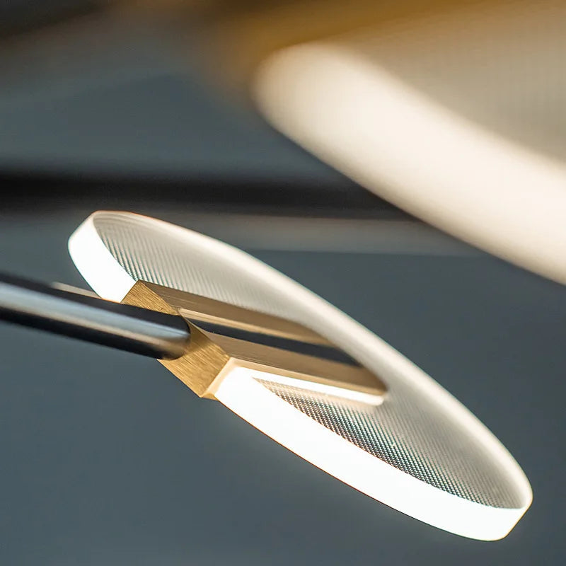 lustre nordique en fer avec led rotative créative