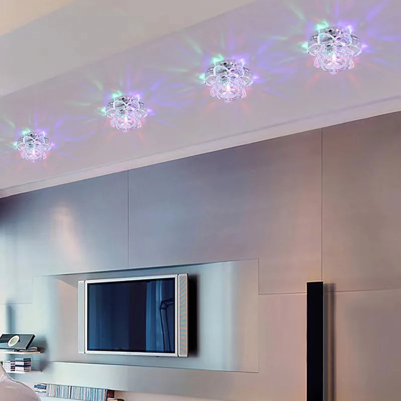 plafonnier led en cristal pour décoration intérieure moderne