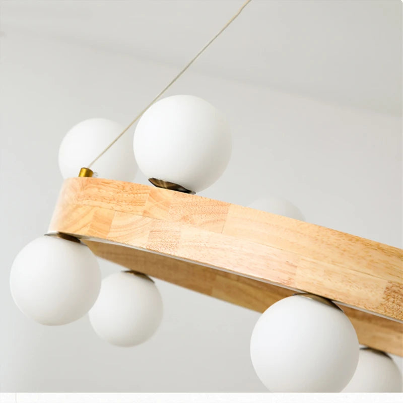 lustre nordique en bois rond créatif japonais