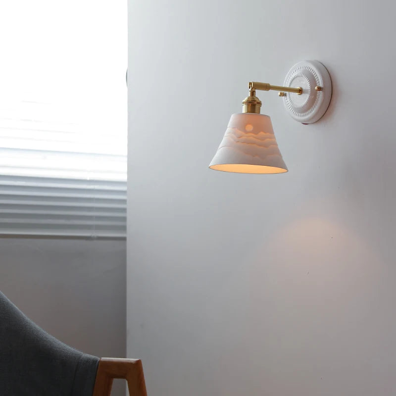 Applique LED nordique japonaise cuivre blanc