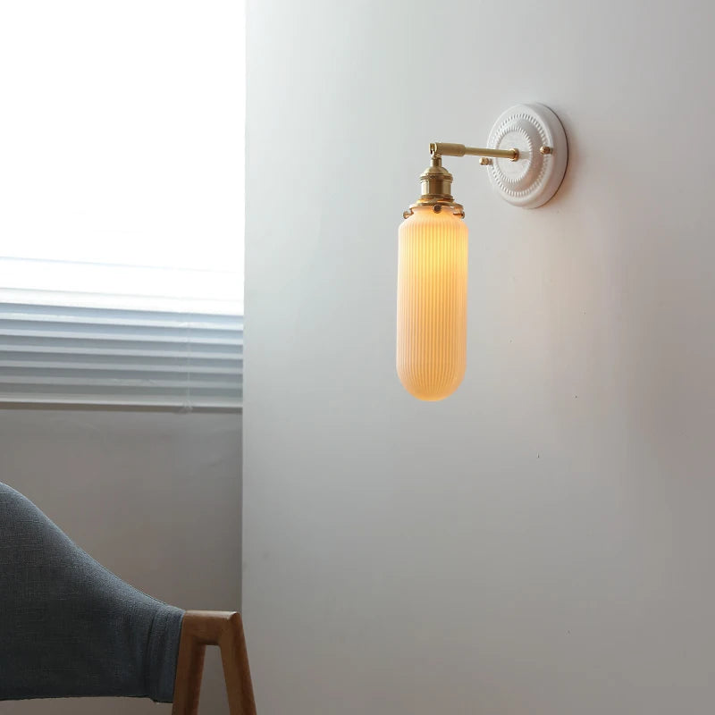 Applique LED nordique japonaise cuivre blanc