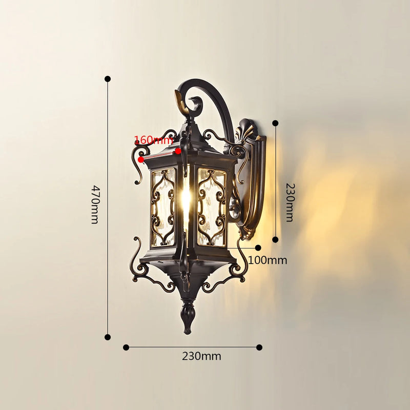 applique murale extérieure rétro pour éclairage de jardin et patio