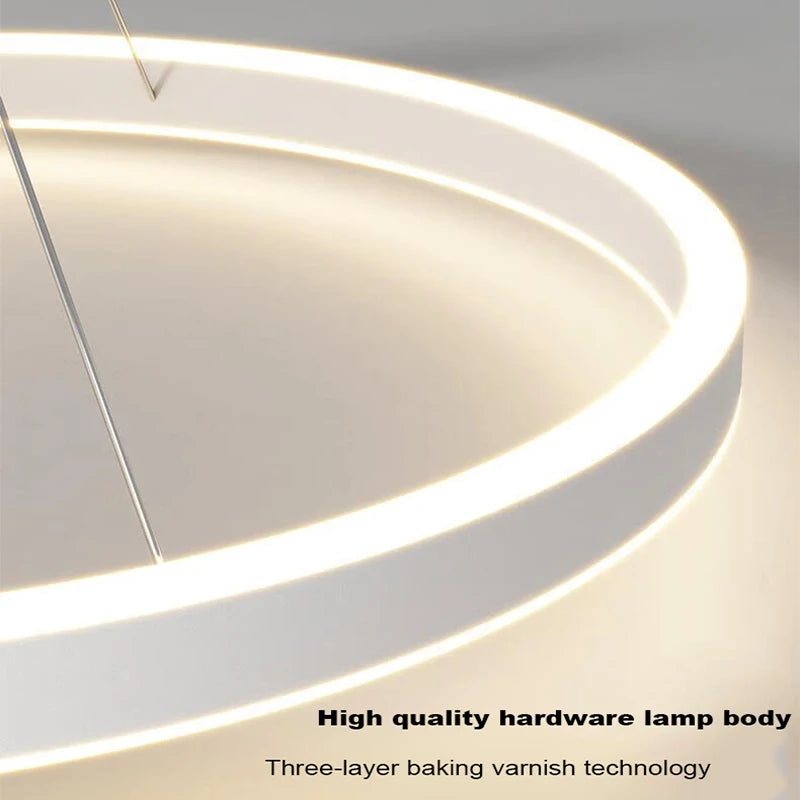 Lustre Simple Noir/Blanc adapté au Salon Salle à Manger Cuisine Rond éclairage décoration intérieure