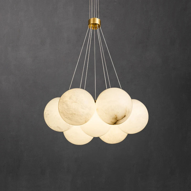 Lustre LED en forme de lune pour décoration de villa de luxe