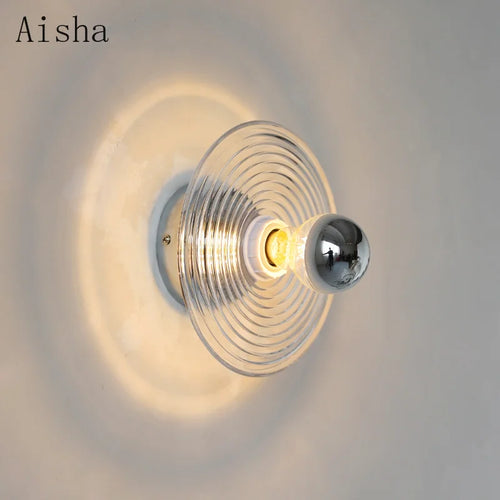 applique murale rétro en verre ondulé design décoratif pour intérieur