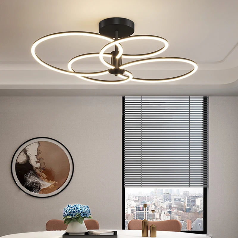 lustre de luxe moderne avec anneau minimaliste nordique