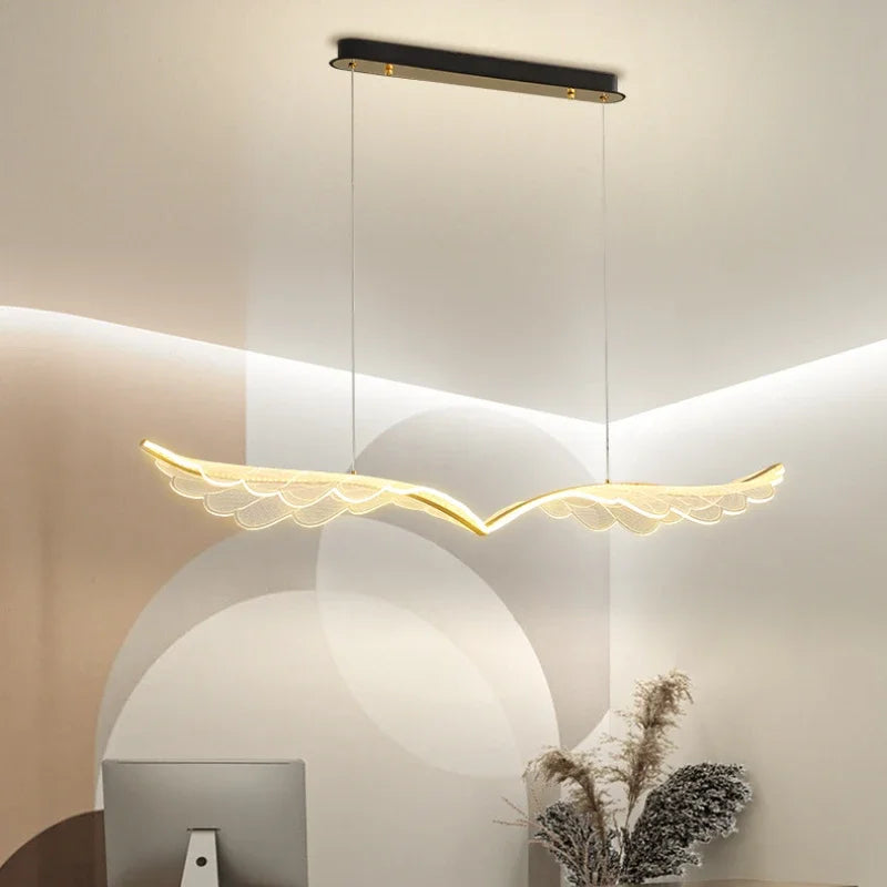 lustre nordique de luxe ailes artistiques éclairage intérieur