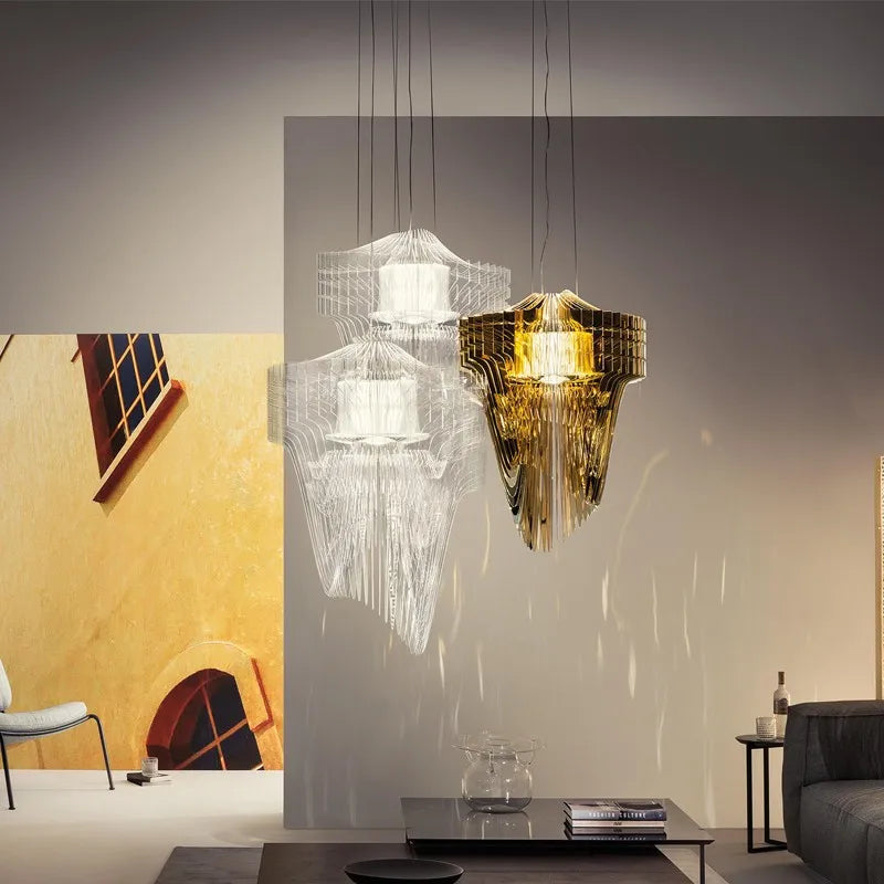 lustre design italien créatif modèle villa art acrylique