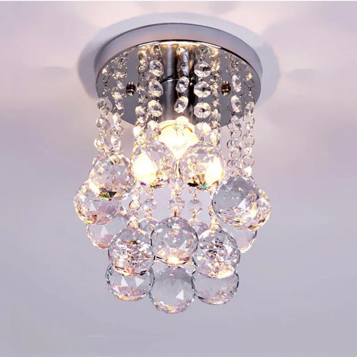 lustre moderne led boule de cristal luminaire suspension plafonnier