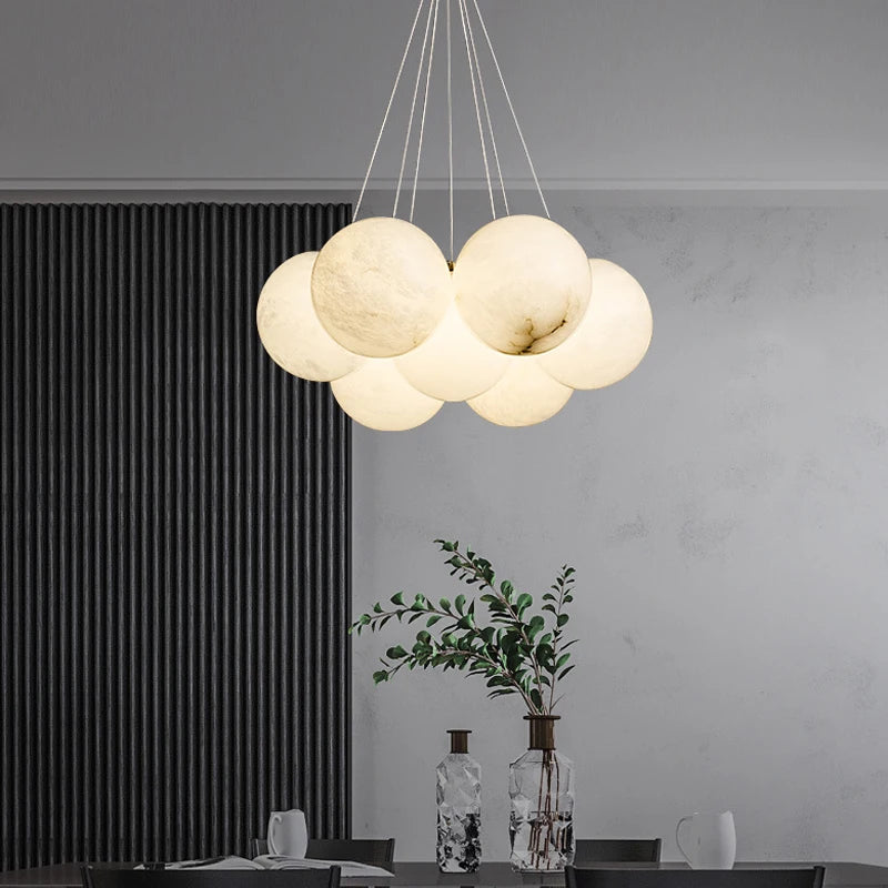 Lustre LED en forme de lune pour décoration de villa de luxe