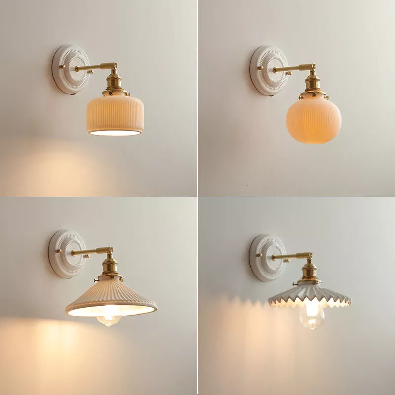 Applique LED nordique japonaise cuivre blanc
