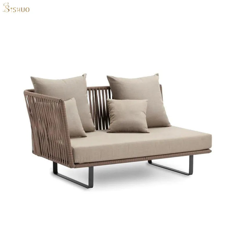 banc de jardin canapé d'angle en rotin pour extérieur