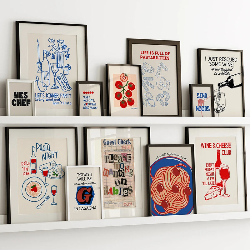 ensemble mural rétro esthétique pour décor de galerie