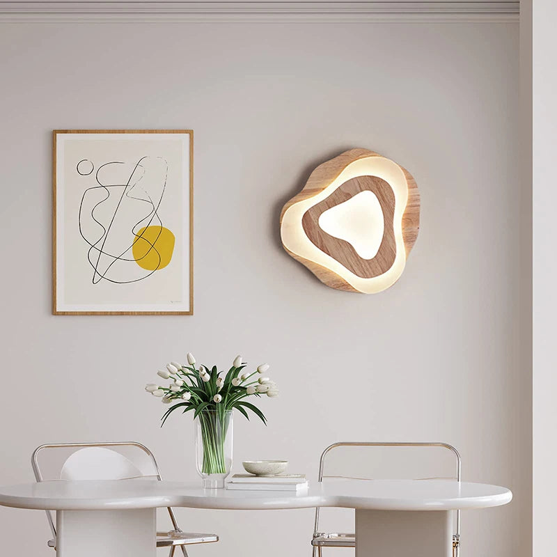 lustre led moderne en bois pour chalet loft intelligent