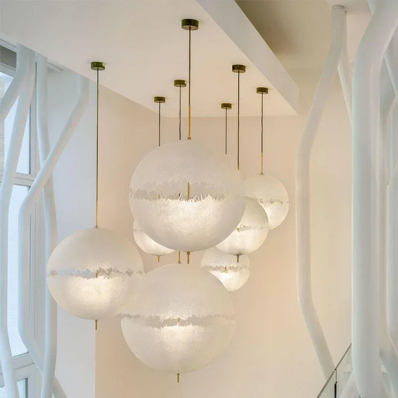 lustre lune led design italien postkrisi en fibre de verre