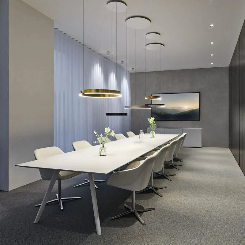 lustre moderne en acier inoxydable en forme de c pour restaurant