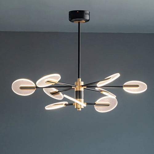 lustre nordique en fer avec led rotative créative