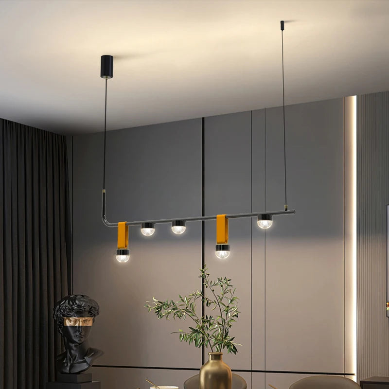 lustre nordique minimaliste led pour réception de restaurant