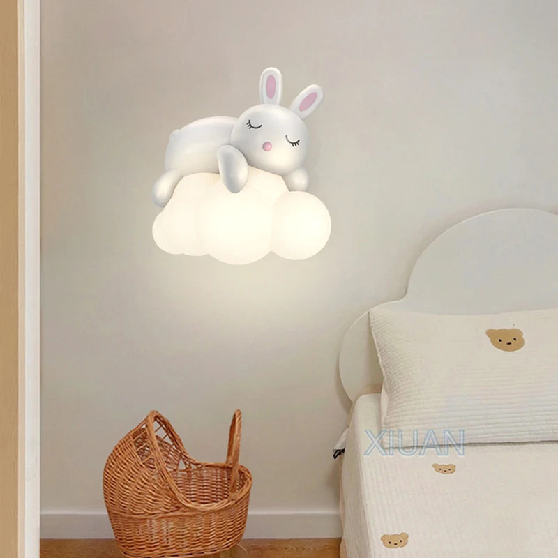 applique murale ours polaire et lapin pour chambre d'enfants