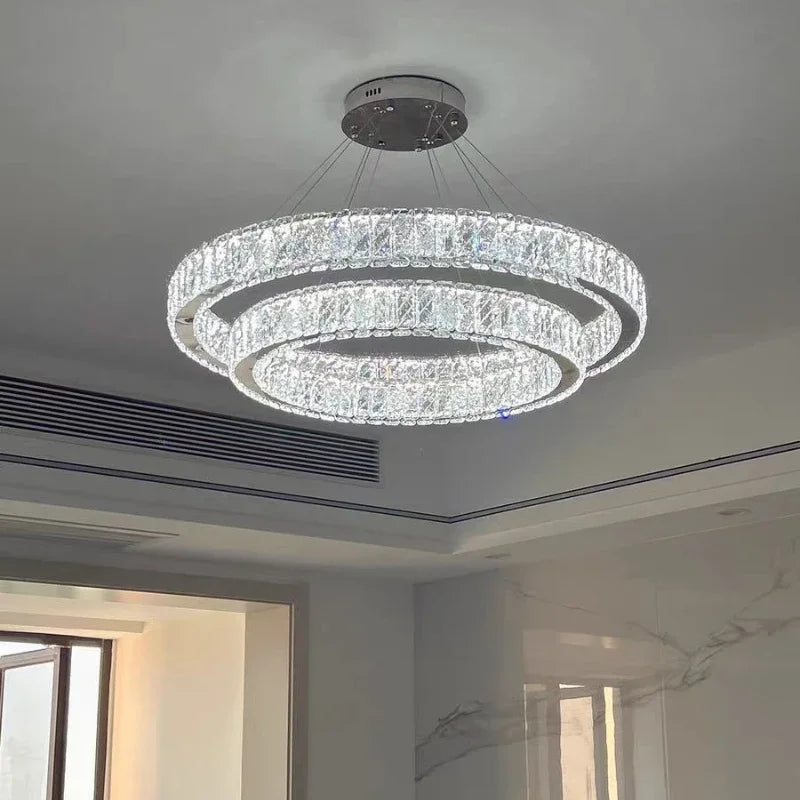lustre moderne en cristal pour un éclairage élégant