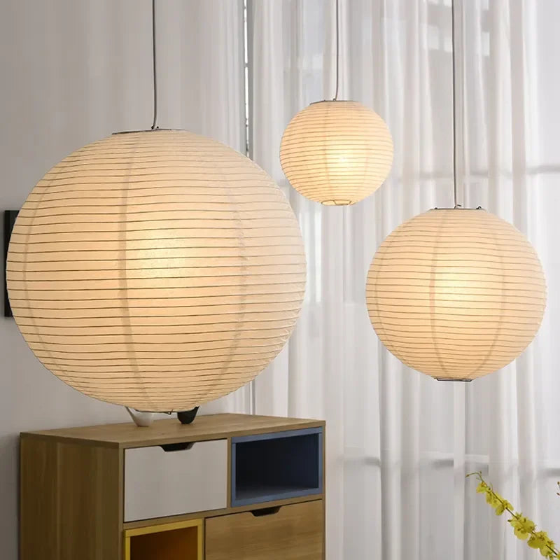 SANDYHA Chinois Lanterne Papier Boule Ronde Suspension Restaurant Salon de Thé Chambre Décor À La Maison Salon Salle À Manger Éclairage Lustres