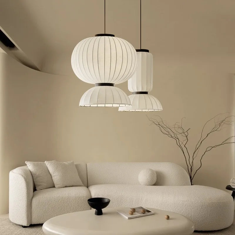 lustre led en soie minimaliste style nordique wabi sabi
