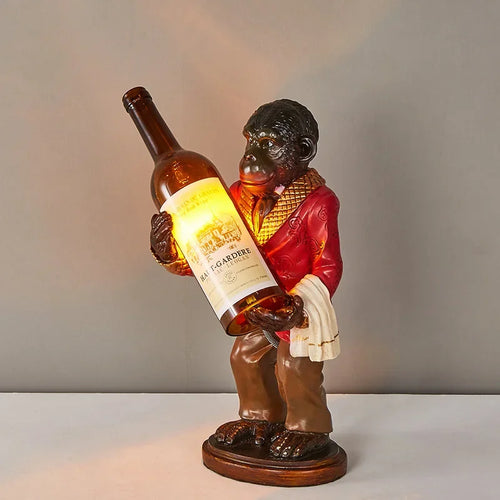 lampe de singe rétro en résine pour décoration vintage