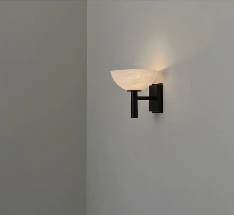 applique murale circulaire en marbre et cuivre style antique moderne