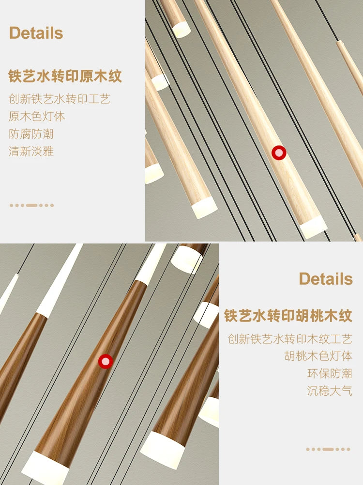 suspension led moderne pour escalier duplex nordique