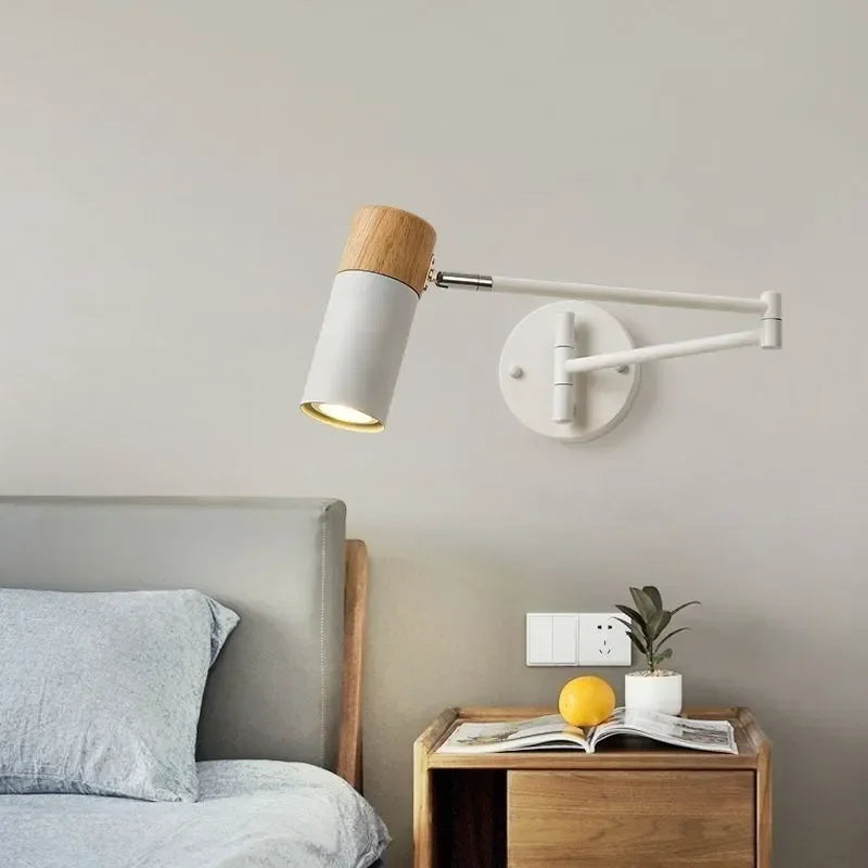 Applique murale pliante LED bois télescopique