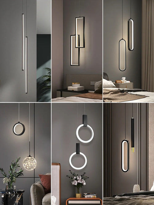 lustre moderne minimaliste nordique double tête longue ligne