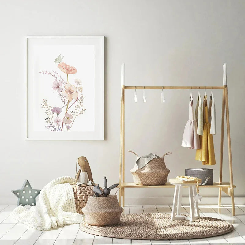 affiche photo personnalisée fleur sauvage pour bébé fille