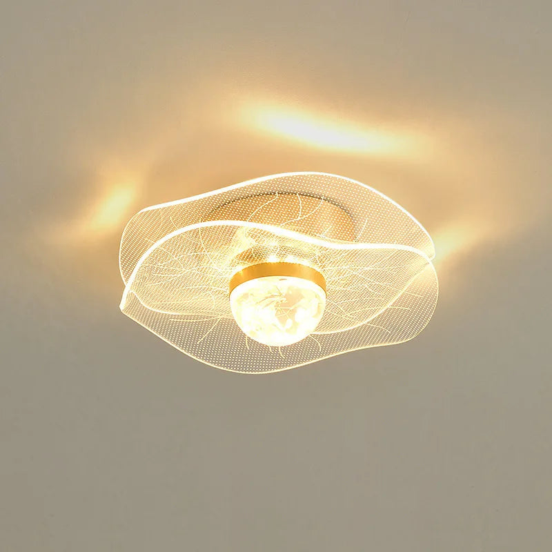plafonnier led doré style nordique moderne en acrylique