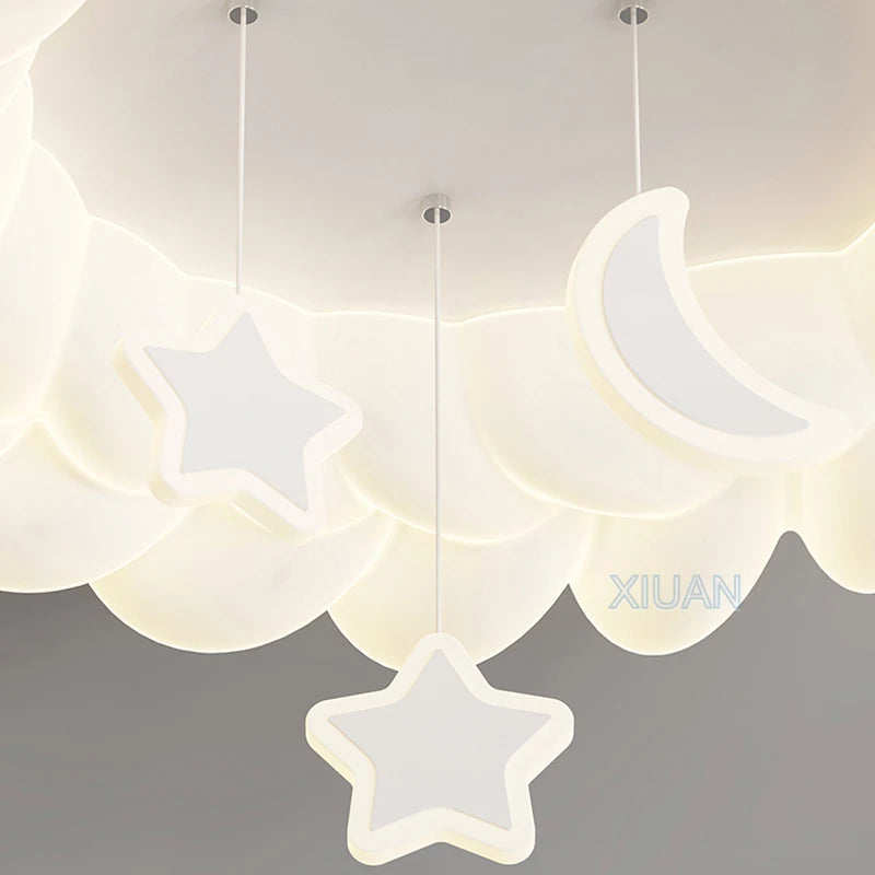 plafonnier romantique avec coeur lune étoile veilleuses nuage led