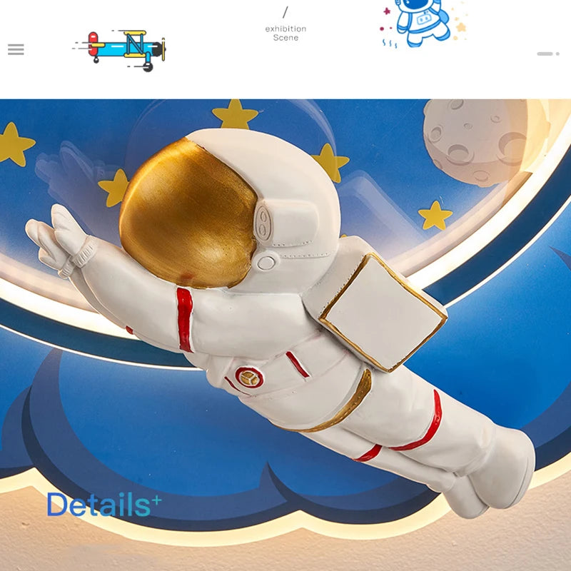 lustre astronaute forme nuage led variateur télécommande protection yeux