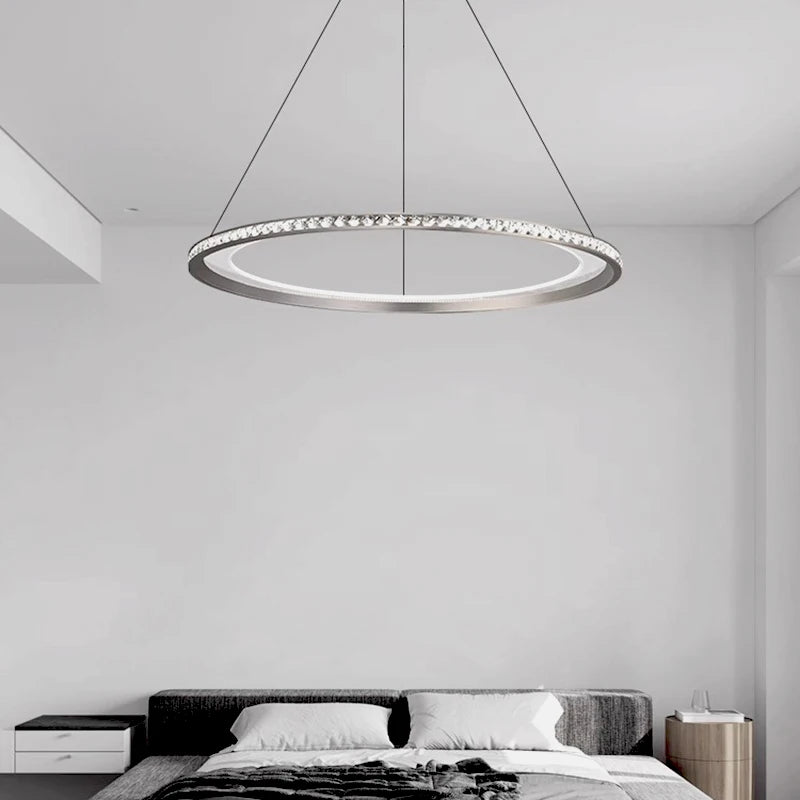 lustre moderne en suspension avec éclairage led intérieur