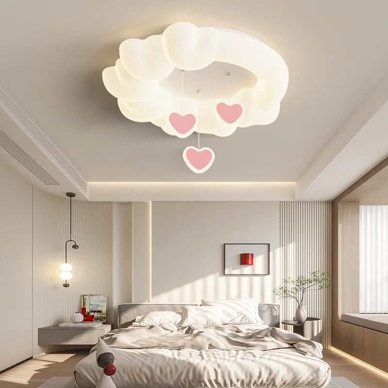 plafonnier romantique avec coeur lune étoile veilleuses nuage led