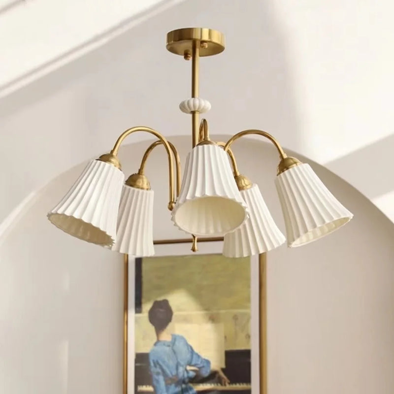 lustre rétro français en céramique et cuivre style américain design