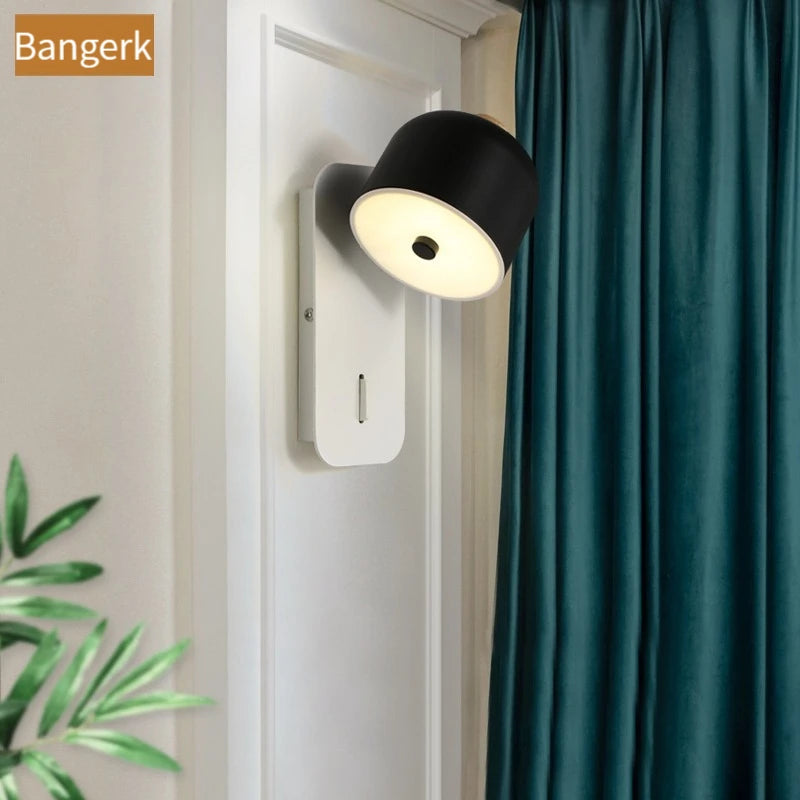applique murale nordique rotative avec interrupteur pour décoration moderne