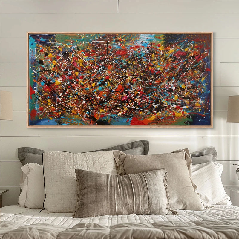 peinture abstraite moderne style jackson pollock pour décoration intérieure